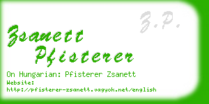 zsanett pfisterer business card